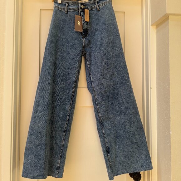 High Rise Wide Leg Marine Jeans - Picture 5 of 9